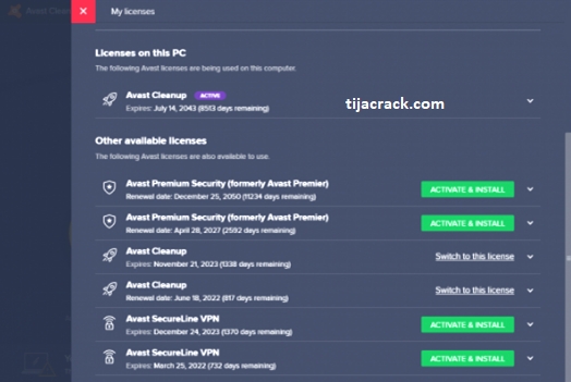 download avast cleanup license file